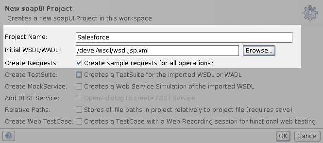 New soapUI Project
